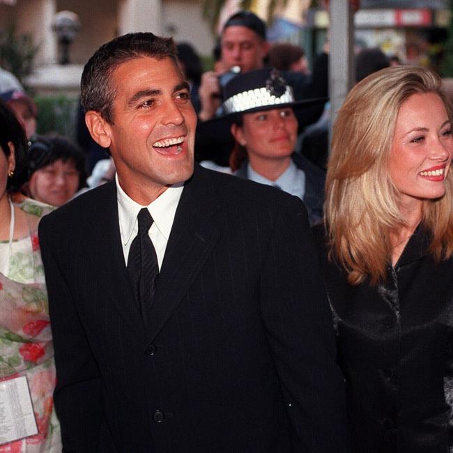 George Clooney with girlfriend Celine Balitran.