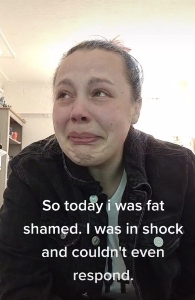 A woman was left in tears after being fat-shamed while wearing a short skirt out after losing 38kg. Picture: TikTok