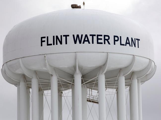 FLINT, MI - JANUARY 13: The Flint Water Plant tower is shown January 13, 2016 in Flint, Michigan. On Tuesday, Michigan Gov. Rick Snyder activated the National Guard to help the American Red Cross distribute water to Flint residents to help them deal with the lead contamination that is in the City of Flint's water supply. Bill Pugliano/Getty Images/AFP == FOR NEWSPAPERS, INTERNET, TELCOS & TELEVISION USE ONLY ==