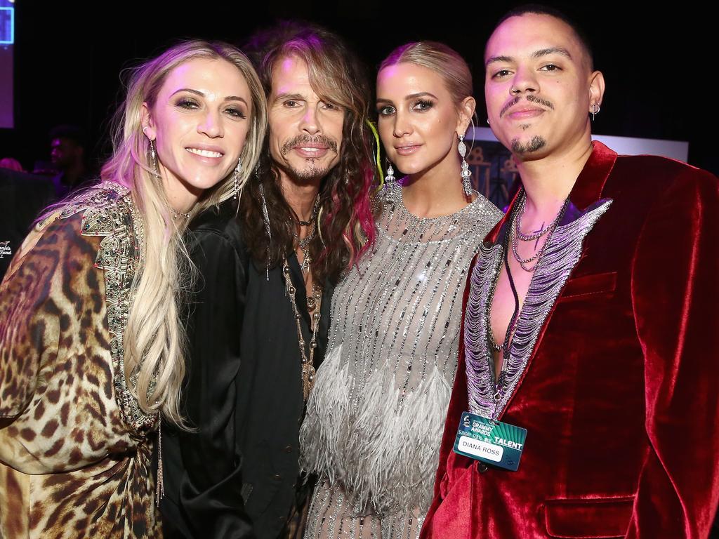 Aimee Preston, Steven Tyler, Ashlee Simpson and Evan Ross. Picture: Getty Images for Janie's Fund