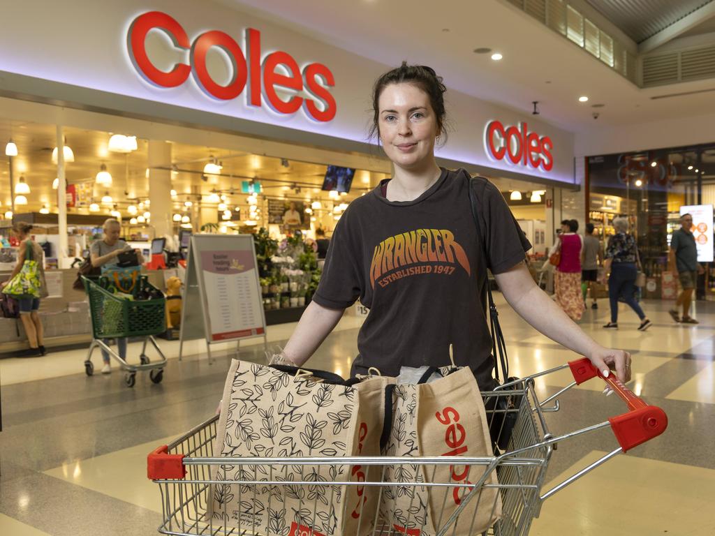 Madeline Sinclair says groceries are burning a large hole in her weekly budget. Picture: Richard Walker
