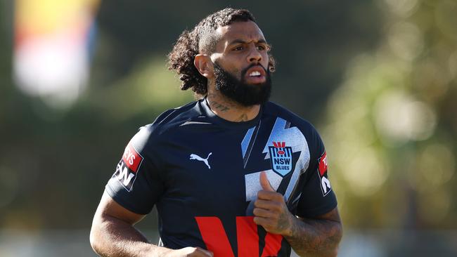 Josh Addo-Carr says giving up alcohol was the reason behind a swift return from injury, allowing him to run out for the Blues in Game I. Picture: Getty Images.