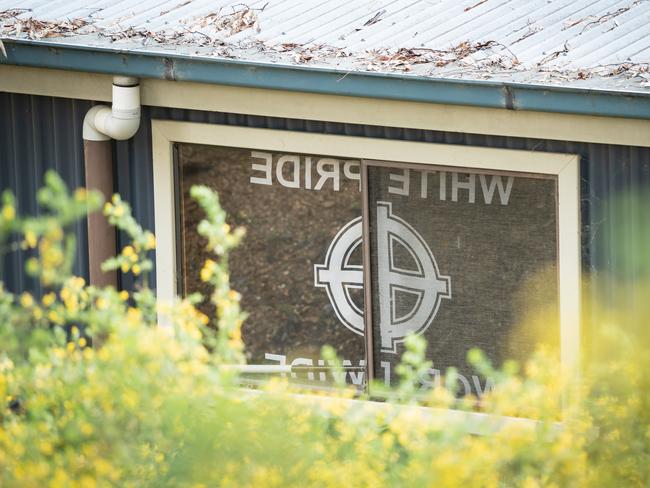 The sign in the window of the property where Mr Flegel died. Picture: Simon Dallinger