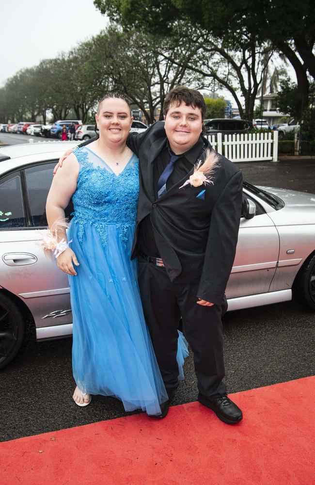 Graduates Corey Butler and Mishaylla Whitehead at Clifford Park Special School formal at Clifford Park Racecourse, Wednesday, November 20, 2024. Picture: Kevin Farmer