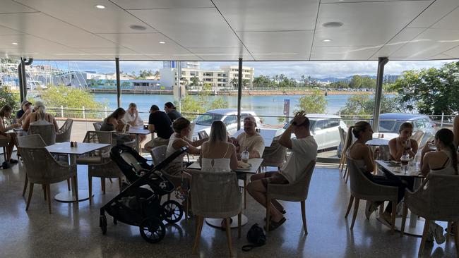 Cafe diners enjoy the view at Levanti Cafe. Picture: Leighton Smith.