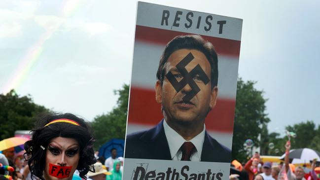 Protesters at Stonewall Pride parade on June 17 in Florida. Picture: Getty Images/AFP