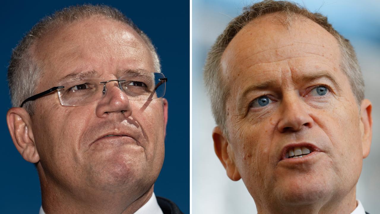 Prime Minister Scott Morrison and opposition leader Bill Shorten. Pictures: AAP 