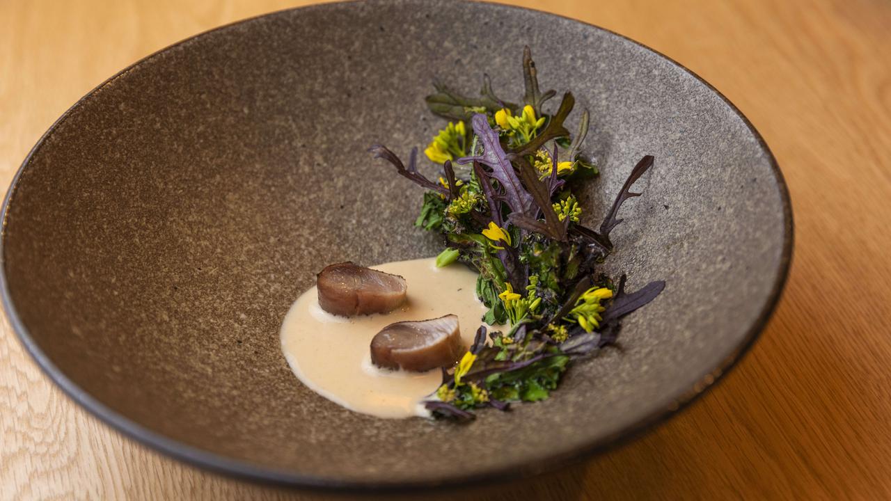 Elska restaurant’s Bonito with seasonal brassica. Pic Mark Cranitch.