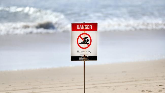 Beaches closed on the Gold Coast. Photo: Scott Powick NEWSCORP.