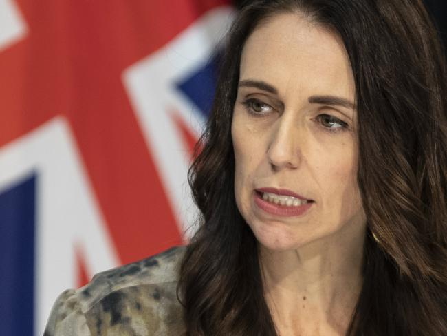 WELLINGTON, NEW ZEALAND - MAY 20: Prime Minister of New Zealand Jacinda Ardern speaks at a COVID-19 press conference at the Beehive Theatrette, Parliament on May 20, 2020 in Wellington, New Zealand. COVID-19 restrictions are being relaxed in stages under Alert Level 2, with restaurants, retail, playgrounds and gyms able to reopen from 14 May 2020 along with the resumption of domestic travel and gatherings of up to 10 people outside. Schools and early childhood educations centres can reopen from 18 May, while bars will be permitted to trade with social distancing measures in place from Thursday 21 May. New Zealand was placed under full lockdown on March 26 in response to the coronavirus (COVID-19) pandemic. (Photo by Kevin Stent - Pool/Getty Images)