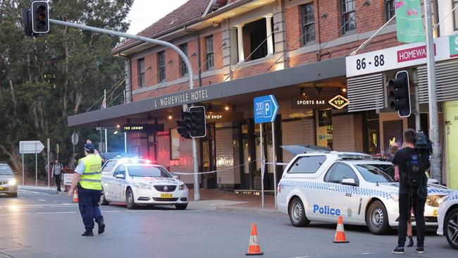 Police divert traffic outside the hotel. Picture: Christian Gilles