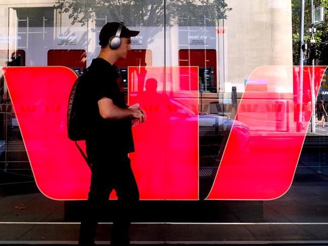 MELBOURNE , AUSTRALIA - NewsWire Photos  MARCH 14:  Generic photo of people walking past Westpac Bank sign in Melbourne. Picture: NCA NewsWire/ Luis Ascui