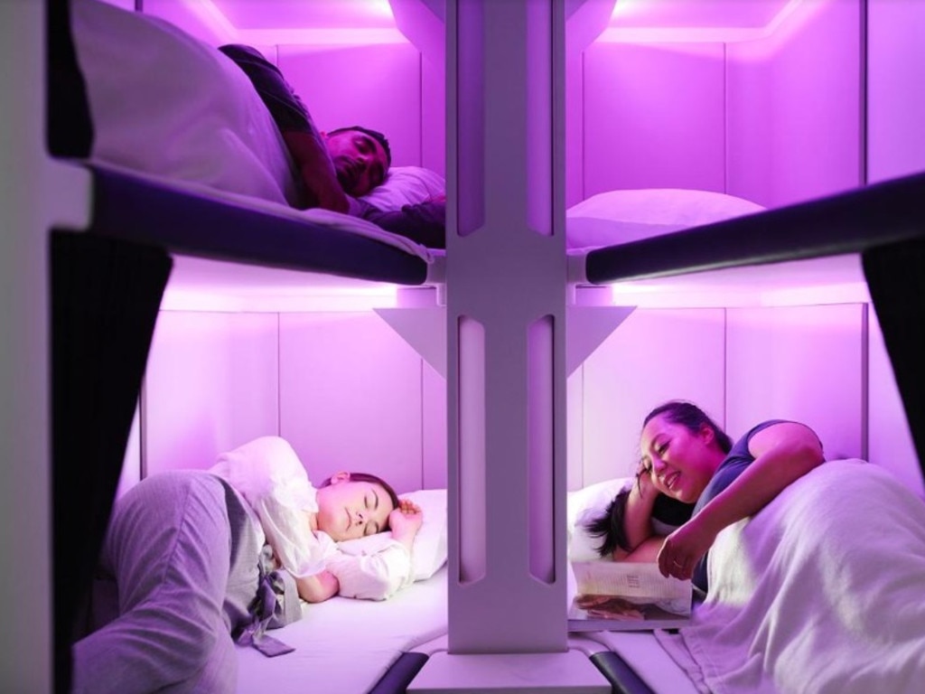 Meanwhile, Air NZ recently unveiled its world first sleeping pods for economy passengers. Picture: Air NZ