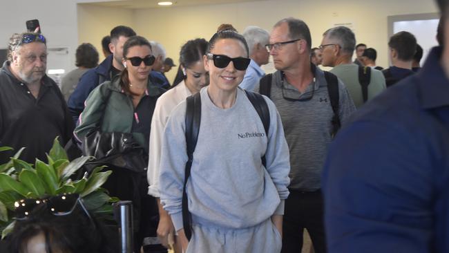 Spice Girl Melanie C arrives at Darwin International Airport on Wednesday ahead of her DJ set at Mayberry.