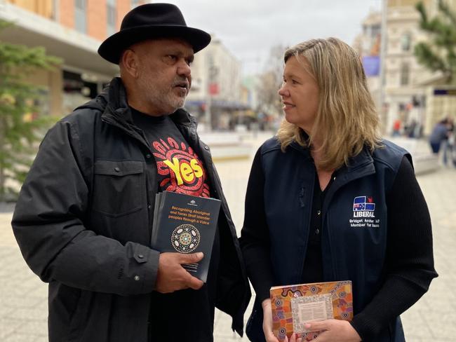 Indigenous activist Noel Pearson campaigning with Bridget Archer in Launceston. Picture: Supplied