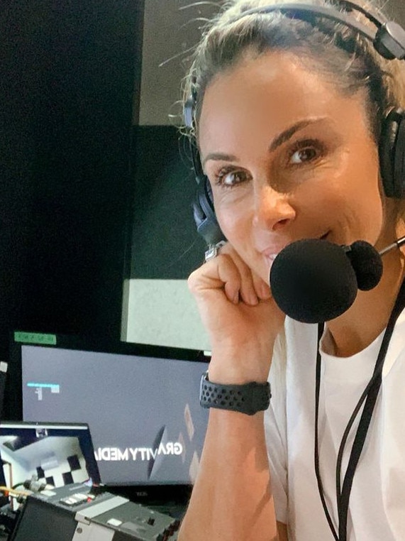 Candice Warner commentates for the men’s triathlon at the Tokyo Olympics in July. Picture: Supplied