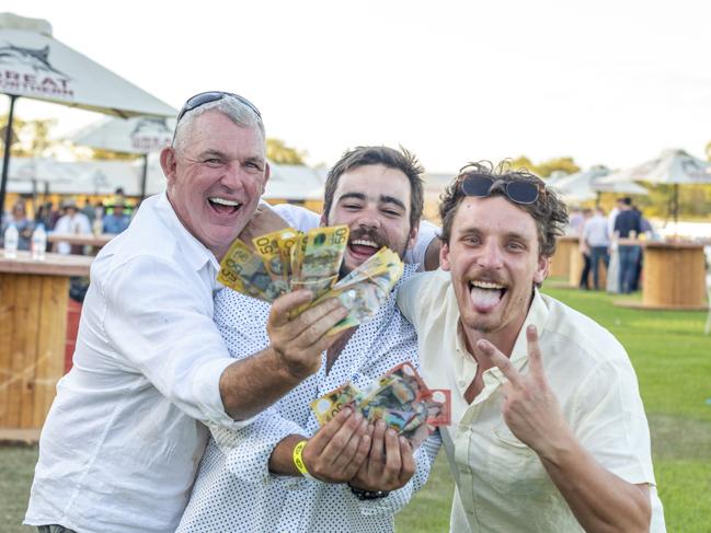 David Eason, Jed Richards and Reece Moulden win $1600 on race at the 2022 Katherine Cup. Picture: Floss Adams.