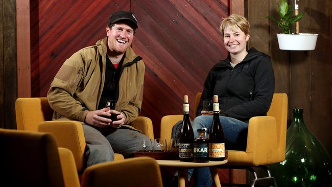 Applewood Distillery owner Brendan Carter with his wife Laura. Picture: Dylan Coker
