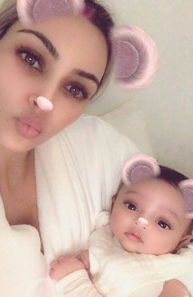 Kim and Chicago. Picture: Instagram
