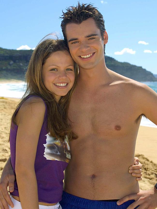 Tammin Sursok with Daniel Collopy on the Home and Away set in 2002.