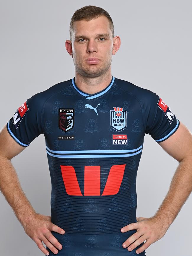 Tom Trbojevic models this year's NSW Origin jersey. Picture: NRL Photos