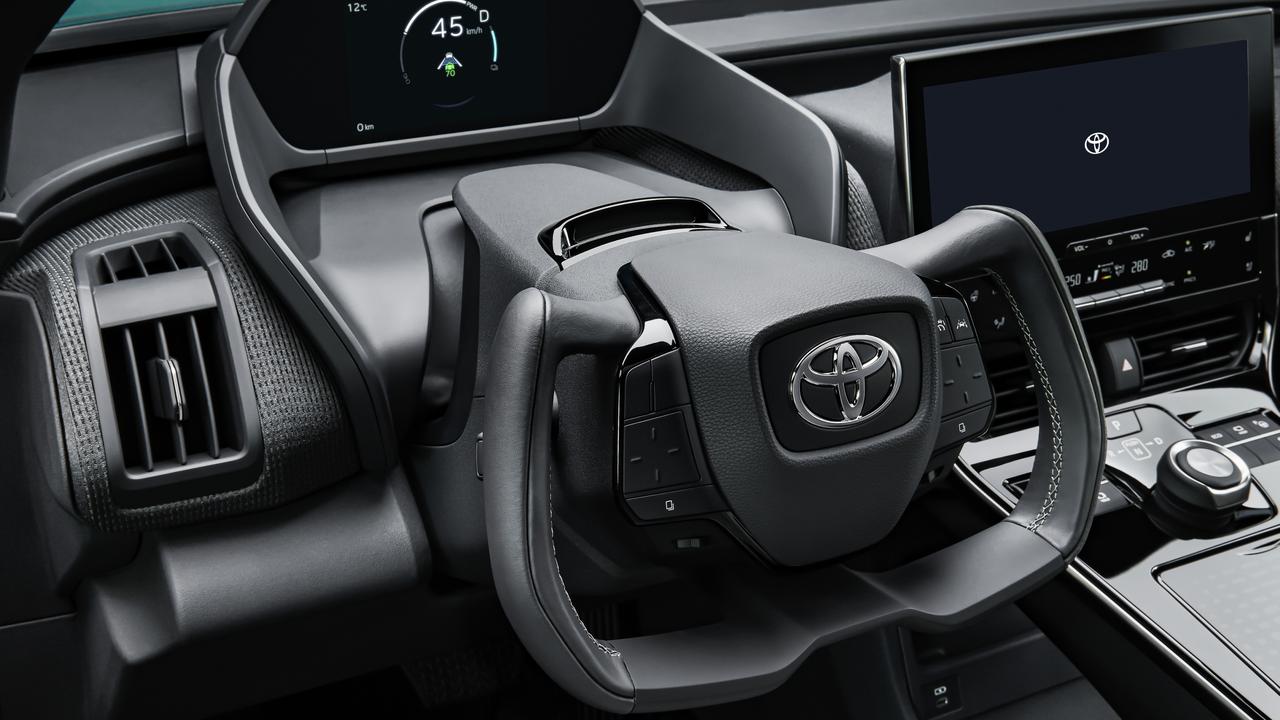 The steering wheel looks like something out of a spaceship. Picture: Supplied.