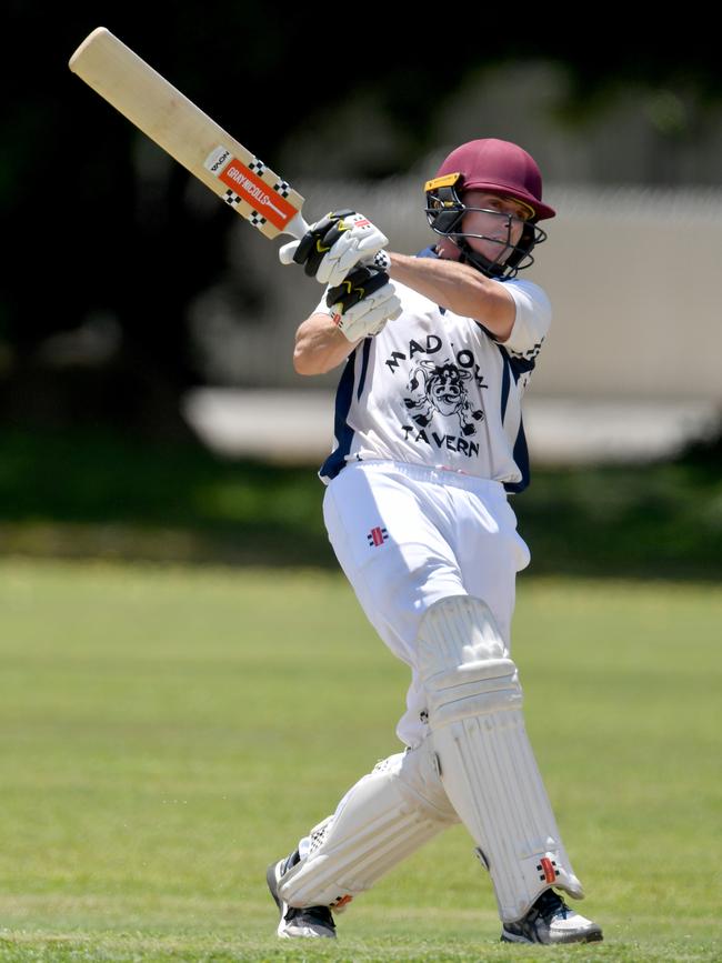 Townsville A Grade Cricket game between Wanderers and West End at Cutheringa. Wests Sam Lowry. Picture: Evan Morgan