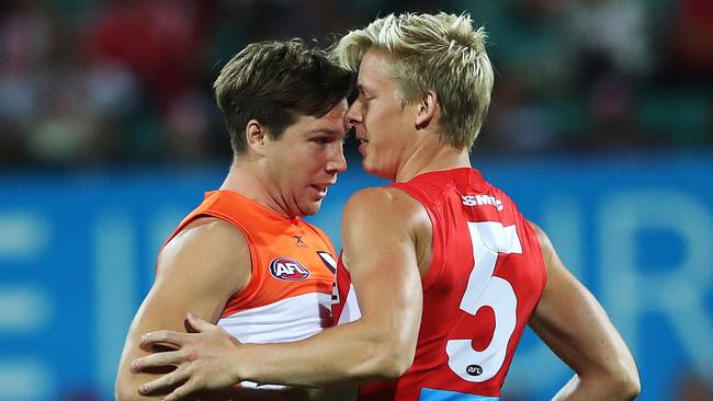 Toby Greene avoided suspension for headbutting Isaac Heeney. Picture: Phil Hillyard