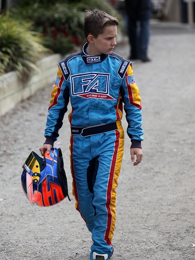 Oscar Piastri in his karting days. Supplied: Karting Australia