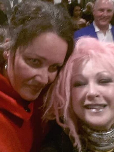 Pylka with Cyndi Lauper at the Kinky Boots premiere at Her Majesty’s Theatre in 2016.