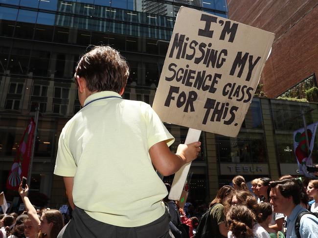 Students rally in Martin Place, Sydney, on November 30, 2018. Picture: Getty