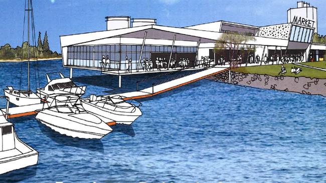 Artist impressions of proposed ferry terminal at the southern end of the Broadwater Parklands - Images supplied by City of Gold Coast Council