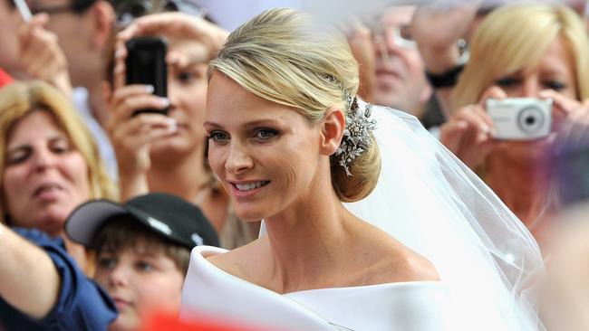 Princess Charlene of Monaco after the religious wedding ceremony to Prince Albert II of Monaco at the Prince's Palace of Monaco on July 2, 2011 in Monaco. Picture: Gareth Cattermole/Getty Images