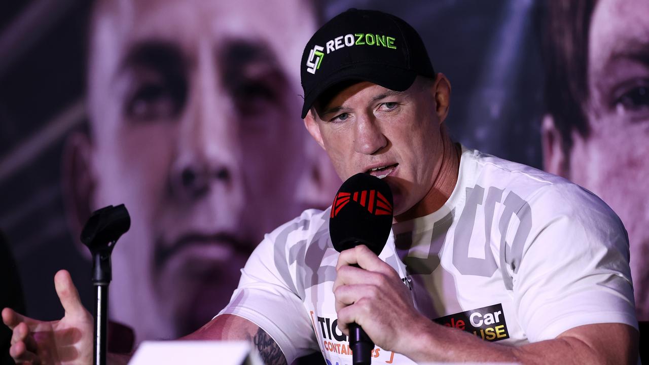 Paul Gallen didn’t stay long at his pre-fight press conference. (Photo by Mark Kolbe/Getty Images)