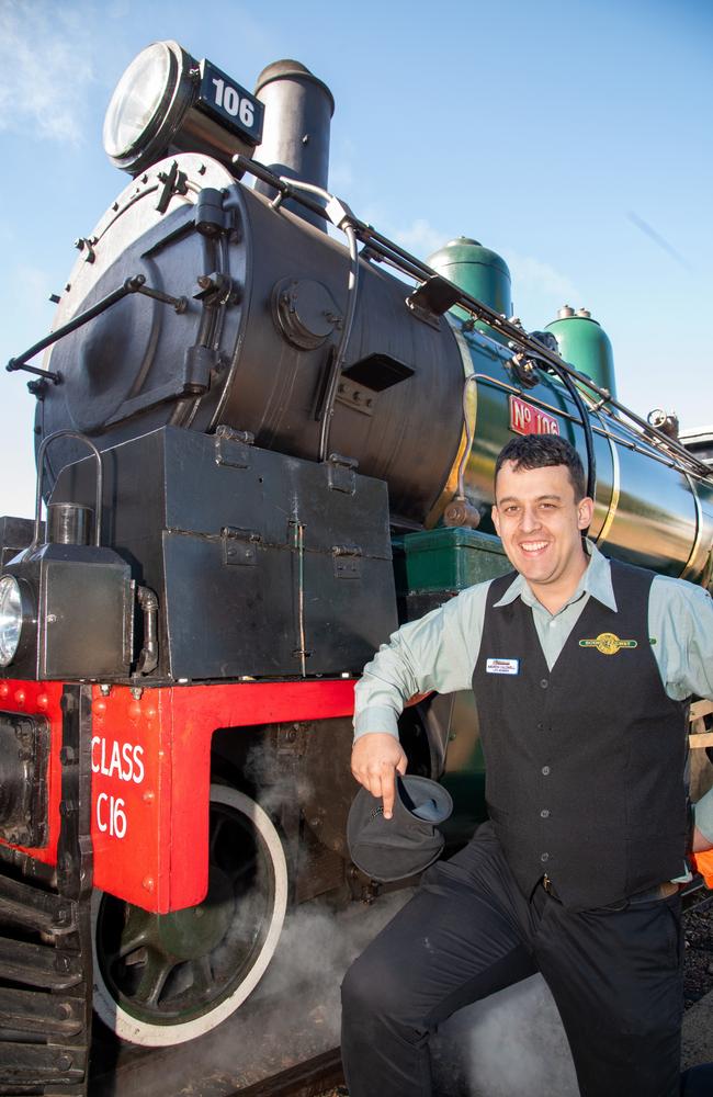 Operations Manager at Downs Steam, Andrew Caldwell received his life membership as the "Pride of Toowoomba" steam train left the Drayton platform for it's inaugural journey from Drayton to Wyreema. Saturday May 18th, 2024 Picture: Bev Lacey