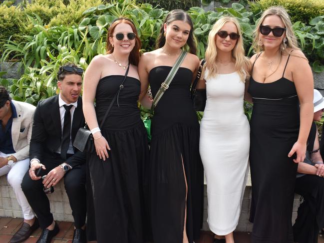 Guests in striking racewear at Penfolds Derby Day at the Flemington Racecourse on Saturday, November 02, 2024: