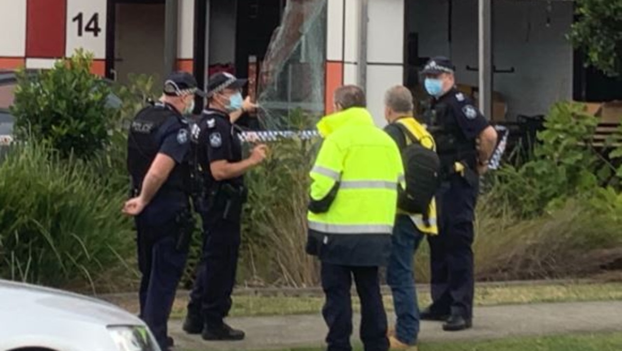 Police at the scene of an explosion at a Gold Coast cafe. Picture: Greg Stolz