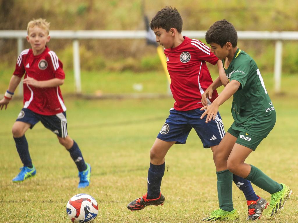 QAS V Michelton FC in the Premier Invitational Football Carnival at Nerang. Picture: Glenn Campbell