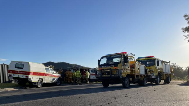 Multiple fire crews and waterbombing aircraft helped protect homes from a fast-moving grassfire at Beerwah on Tuesday afternoon.