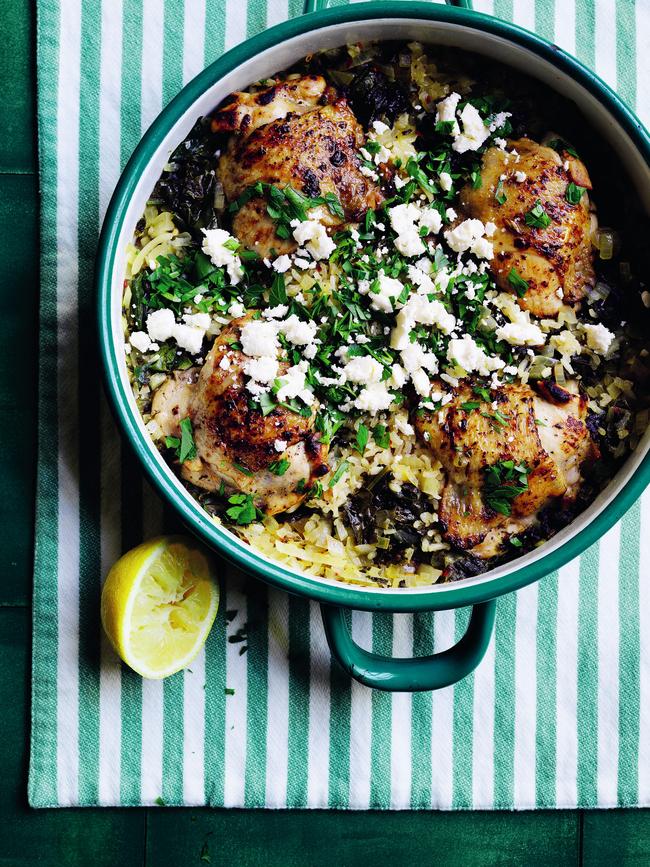 A big pot of delicious Greek goodness. Photography by Ben Dearnley