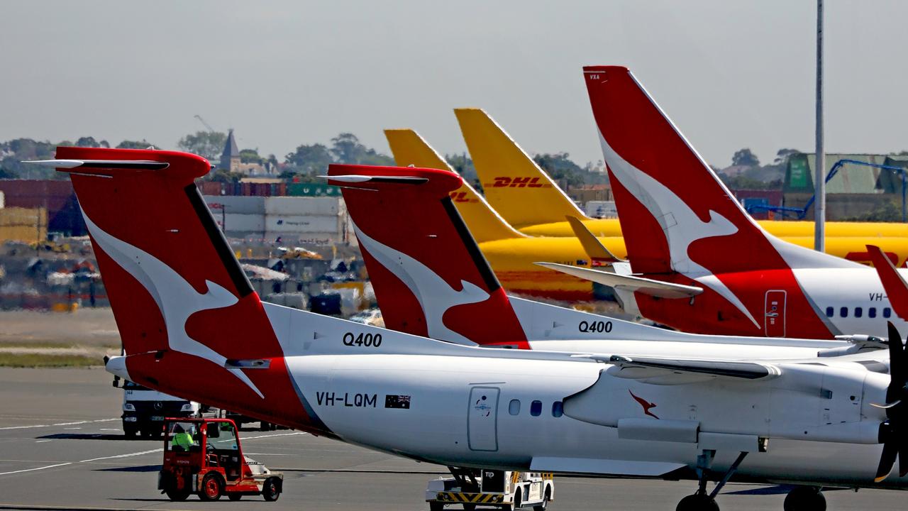The employee raised concerns staff could contract Covid-19 while cleaning Qantas aircraft arriving from China. Picture: NCA NewsWire / Nicholas Eagar