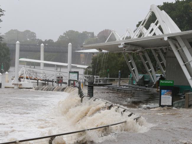 Thee weir and ferry wharf at Parramatta were hammered / Picture: Matthew Sullivan