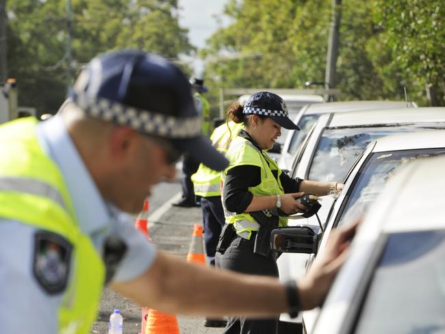 Ipswich traffic police conduct random breath and drug tests on Kruger Parade on Thursday, May 2.Photo: Claudia Baxter / The Queensland Times