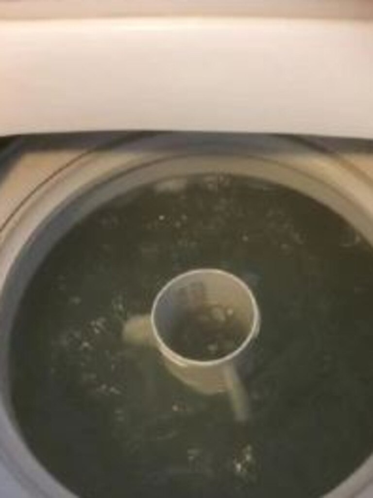 A woman recently posted to a Facebook group how impressed she was by a dishwashing tablet hack used to clean her washing machine. Picture: Facebook