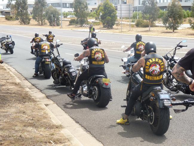 Comanchero bikie members go for a ride in the ACT in 2019. Picture: Supplied