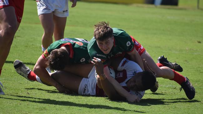 Meninga Cup semi-final action between the Redcliffe Dolphins and Wynnum-Manly Seagulls. Saturday April 15, 2023.
