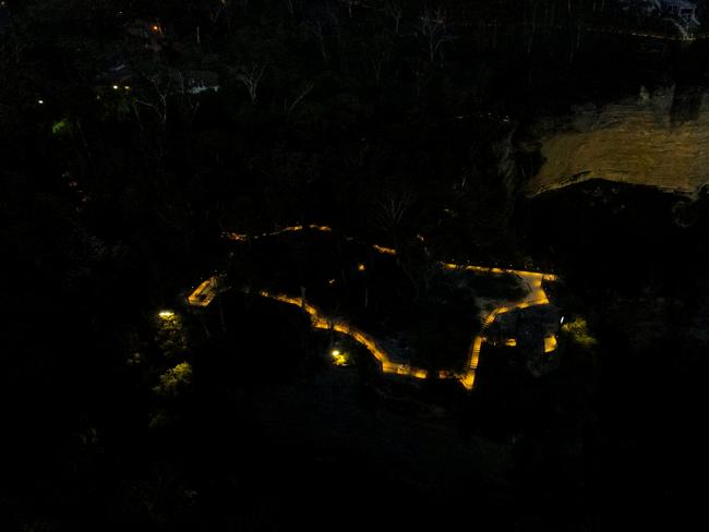 The Katoomba Falls night walking track. Picture: Scenic World