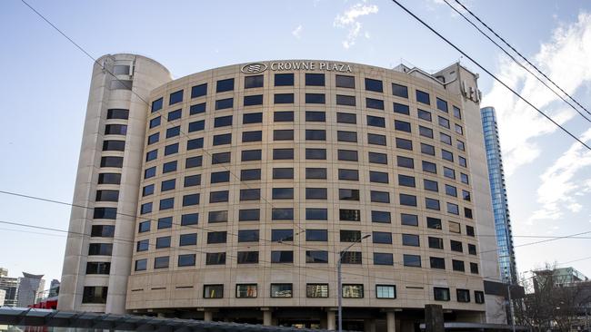 Melbourne’s Crowne Plaza hotel was used as a quarantine hotel. Picture: Wayne Taylor