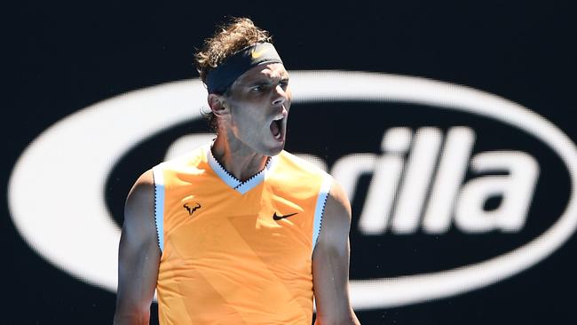 A fired up Rafael Nadal was too strong for James Duckworth. Picture: Jewel Samad 