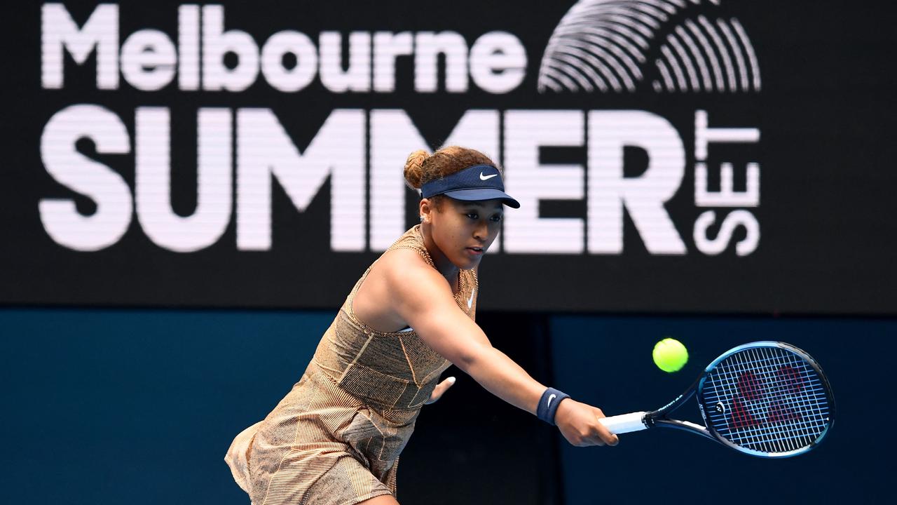 Japan’s Naomi Osaka was rusty but still too good for French veteran Alize Cornet in her Melbourne Summer Set opener on Tuesday. Picture: AFP